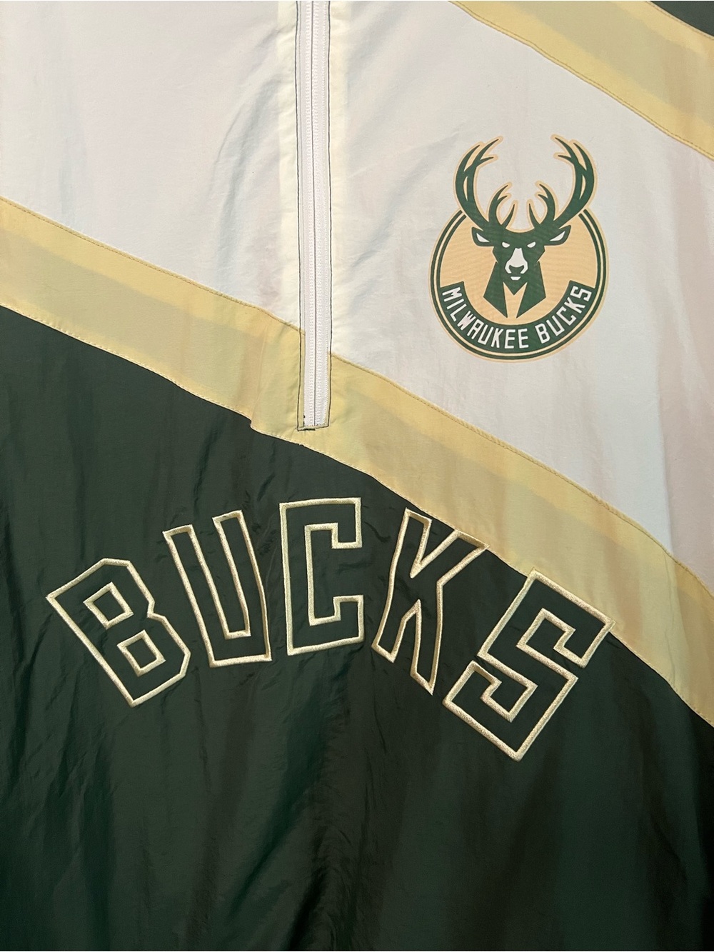 Ultra Game Milwaukee Bucks Quarter Zip Pullover Windbreaker Jacket 2XL - Picture 4 of 8